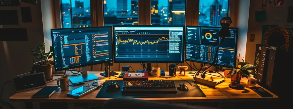 a virtual marketing assistant sitting at a clutter-free desk, focused on analyzing engagement metrics on a computer screen surrounded by visually appealing graphics and social media management tools.